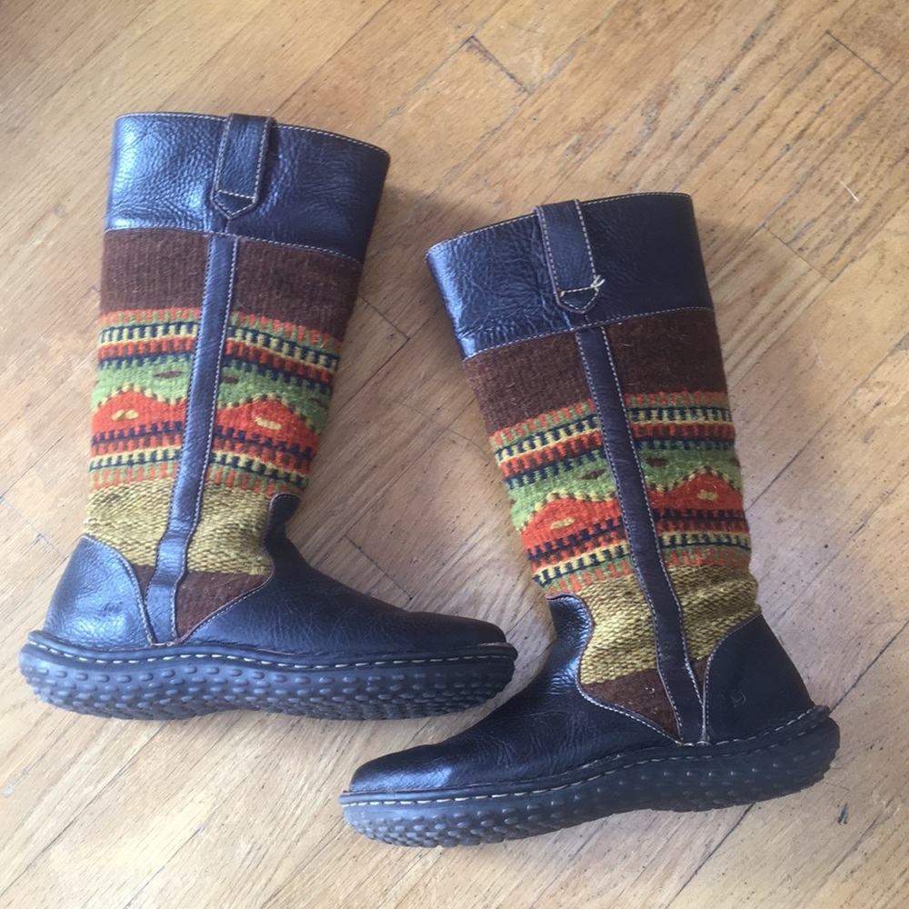 BORN leather and wool boots